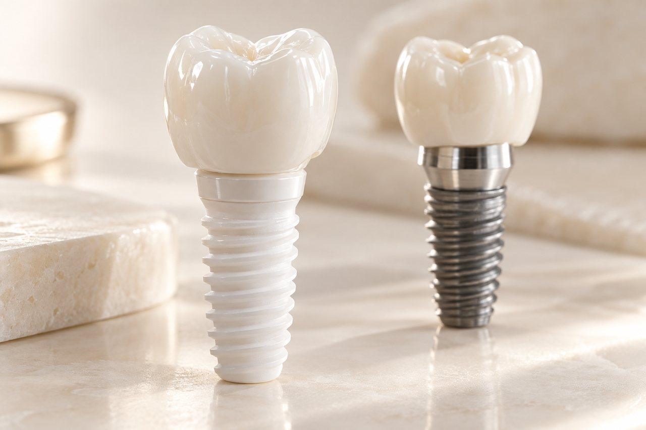 Implant cyrkonowy i tytanowy