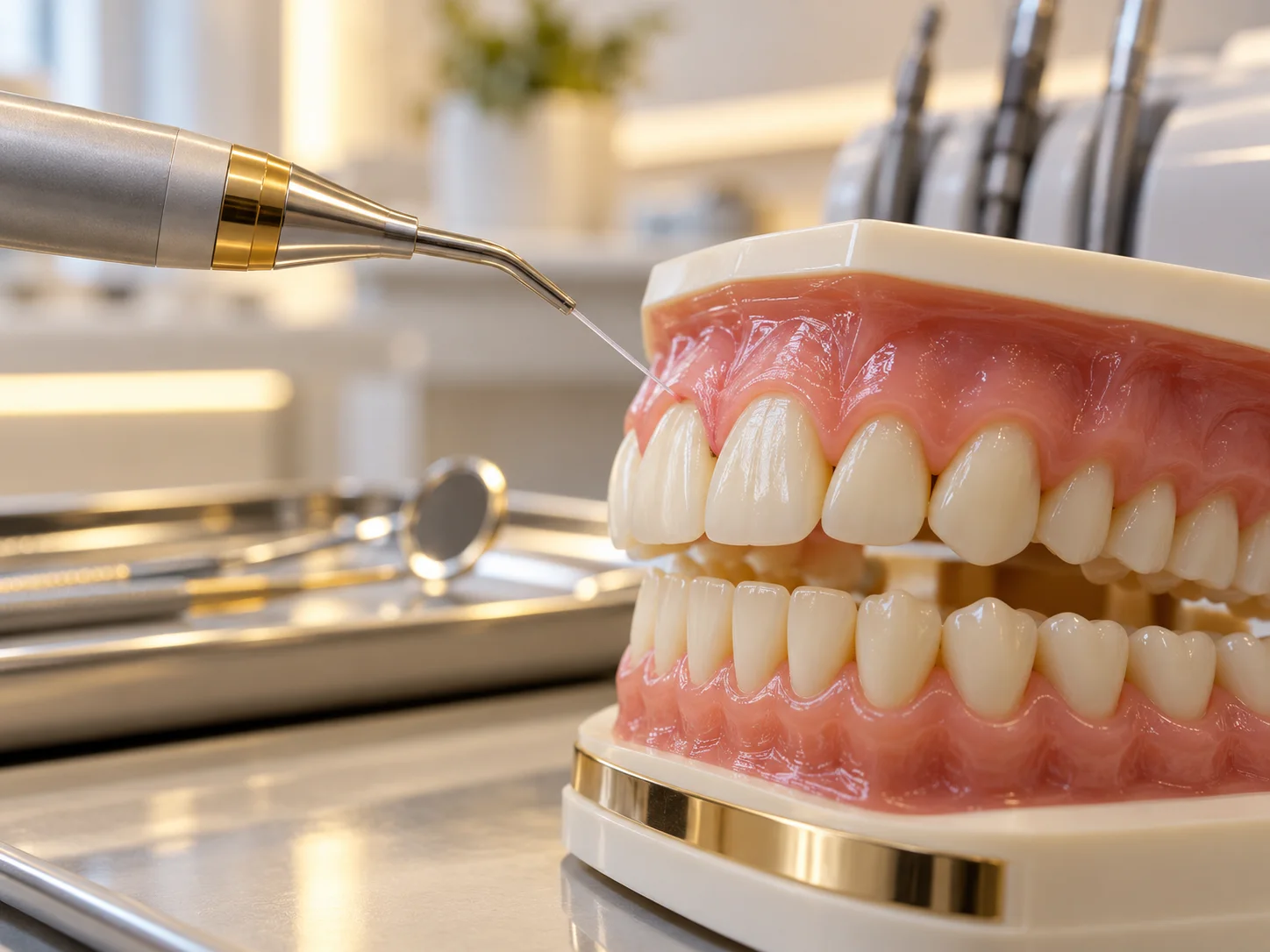 Model dziąseł podczas planowania gingiwektomii laserowej